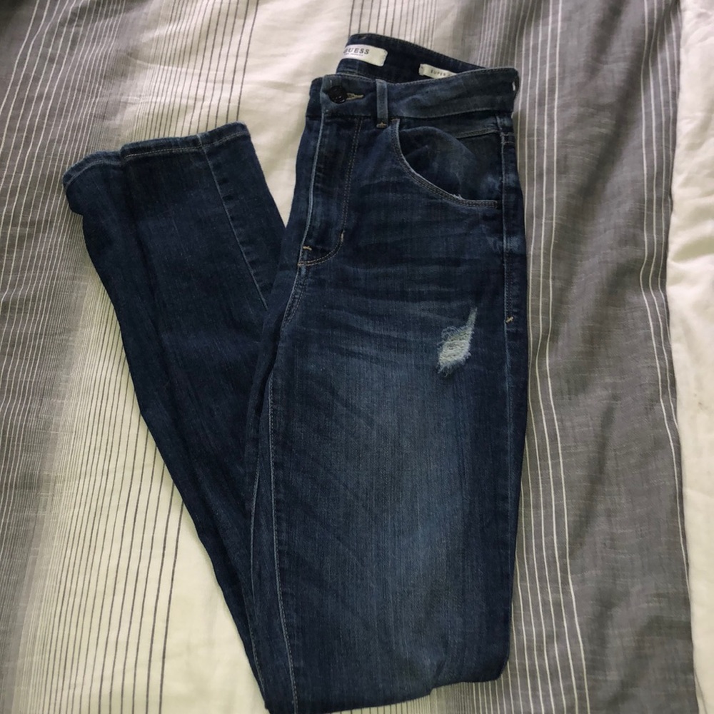 Super High Rise Guess Destroyed Denim